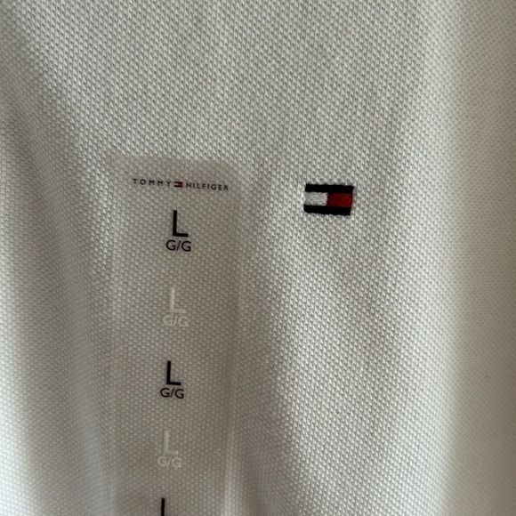 Tommy Hilfiger White Short Sleeves Button Polo shirt Men size L NEW - Picture 10 of 14